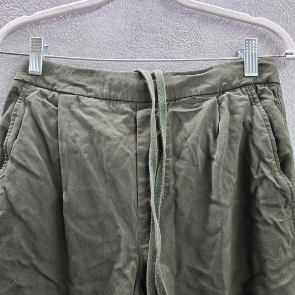 Vince Women Pants Medium Green Cropped Drawstring Pockets High Rise 22 in Inseam - Picture 11 of 12